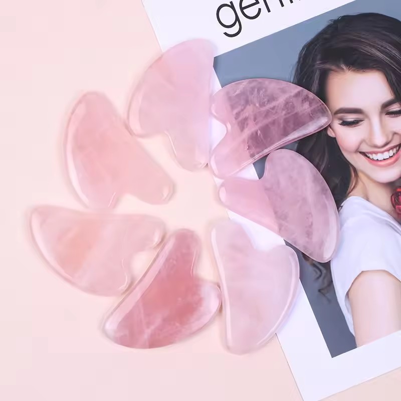 5Pcs Pink Natural Jade Rose Qu - Gua Sha Tool Rose Quartz review and price