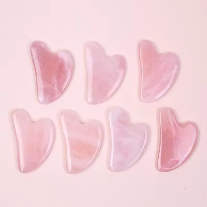 5Pcs Pink Natural Jade Rose Qu - Gua Sha Tool Rose Quartz review and price
