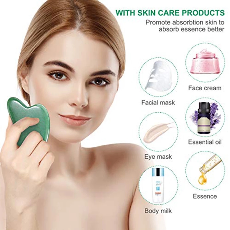 10pcs Natural Jade Gua Sha Set - Gua Sha Tool Rose Quartz review and price