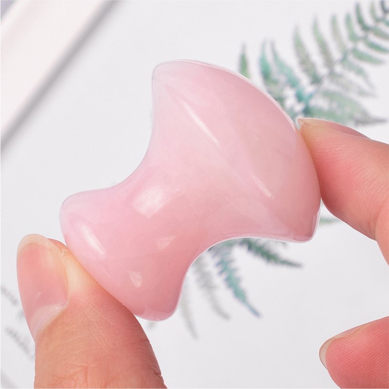 1pc Mushroom Shape Guasha Faci - Gua Sha Tool Rose Quartz review and price